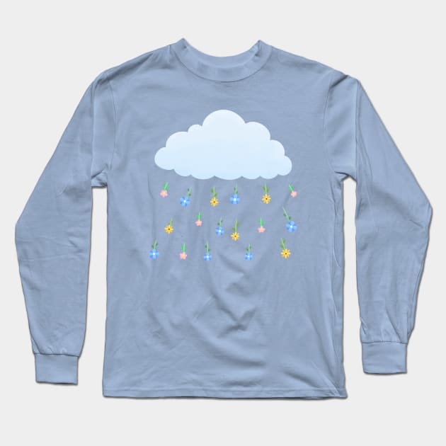 Spring Flower Shower Long Sleeve T-Shirt by KammyBale